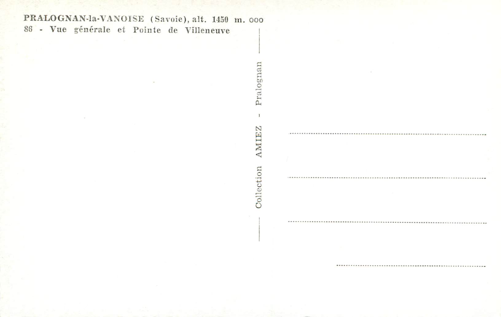 CPM Pralognan la Vanoise (Savoie) Alt 1450m Vue Generale et Pointe de Villeneuve — Rückseite