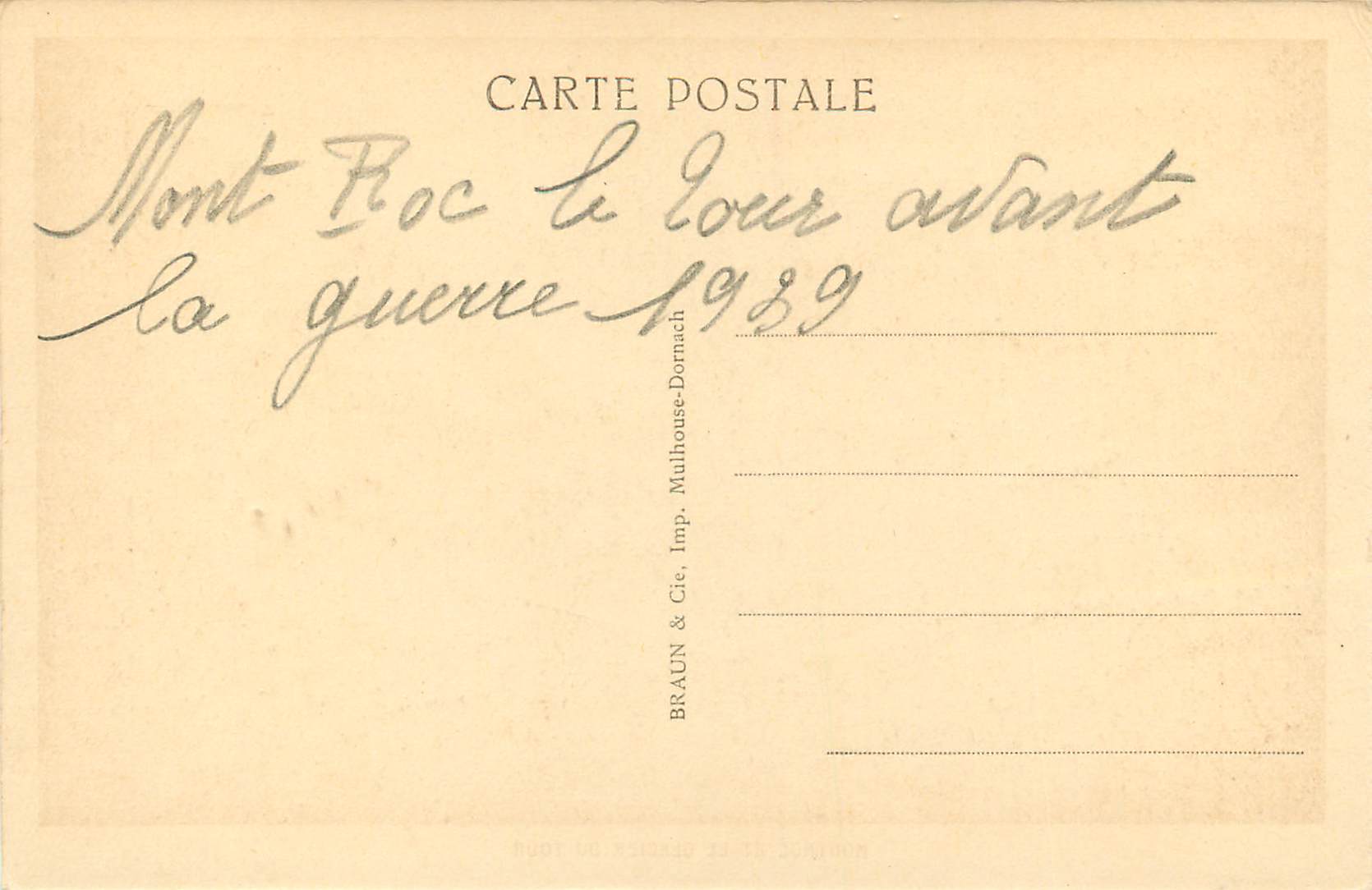 CPA Montroc et le Glacier du Tour — Rückseite