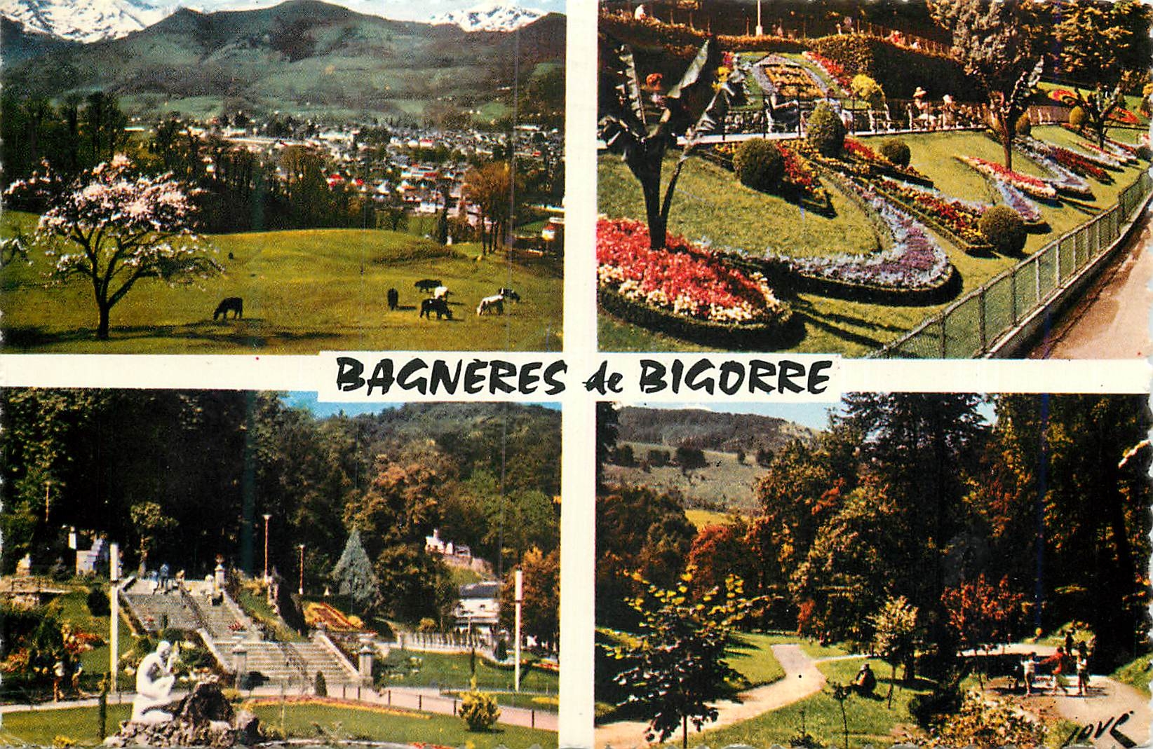 Bagnères-de-Bigorre — vue panoramique et jardins — Édition « JOYE » - Recto