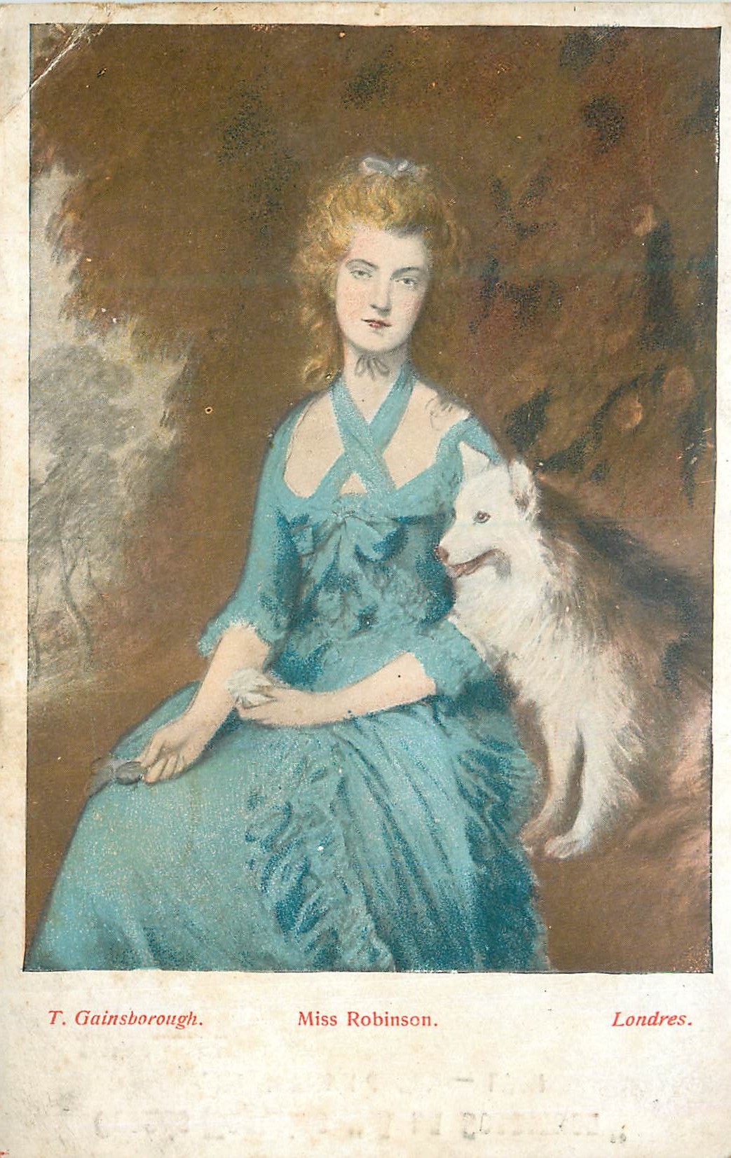 CPM T Gainsborough Miss Robinson Londres Chien