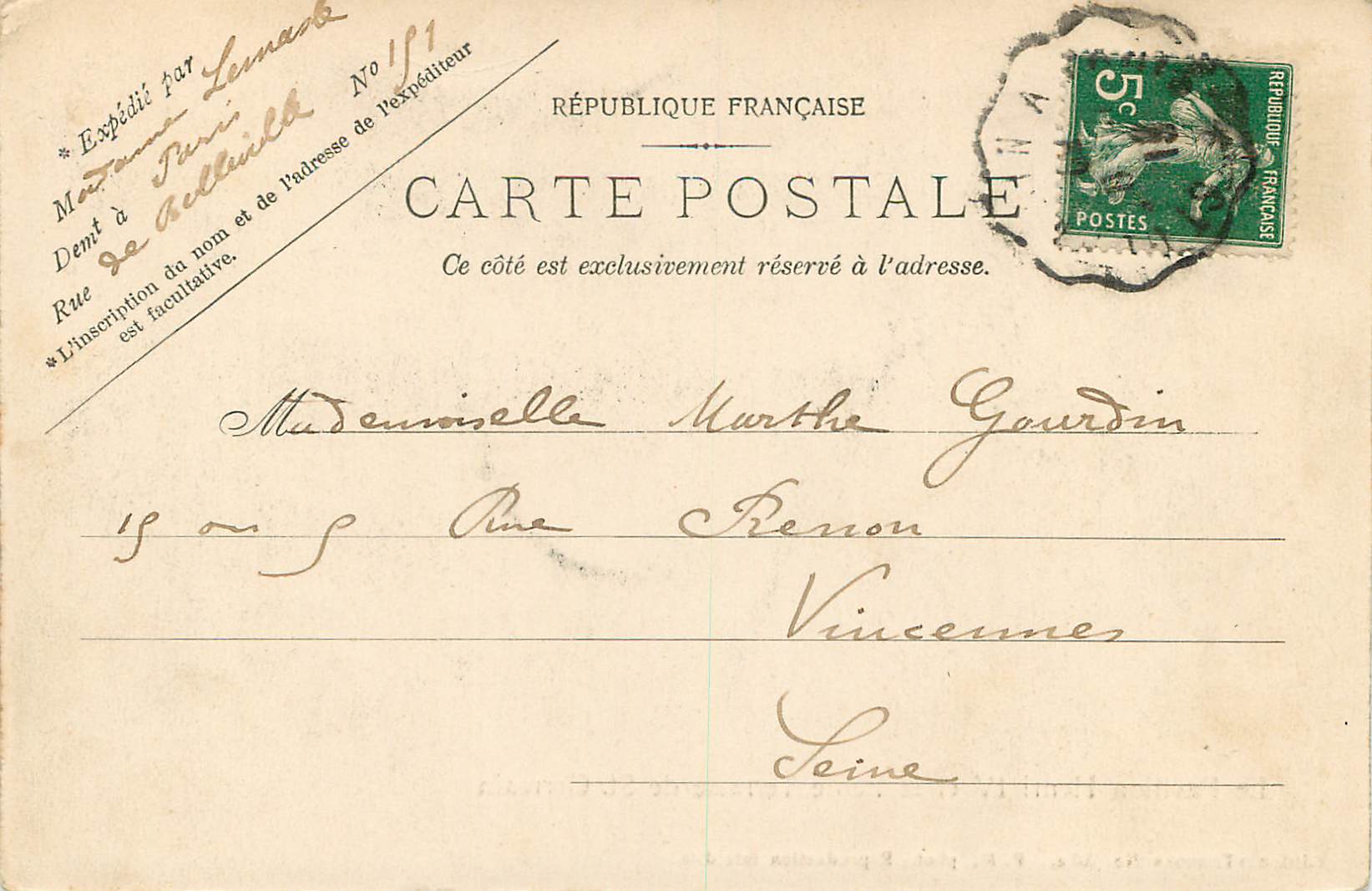 CPM le Pavillon Henri IV et la Petite Terrasse de St Germain — Rückseite
