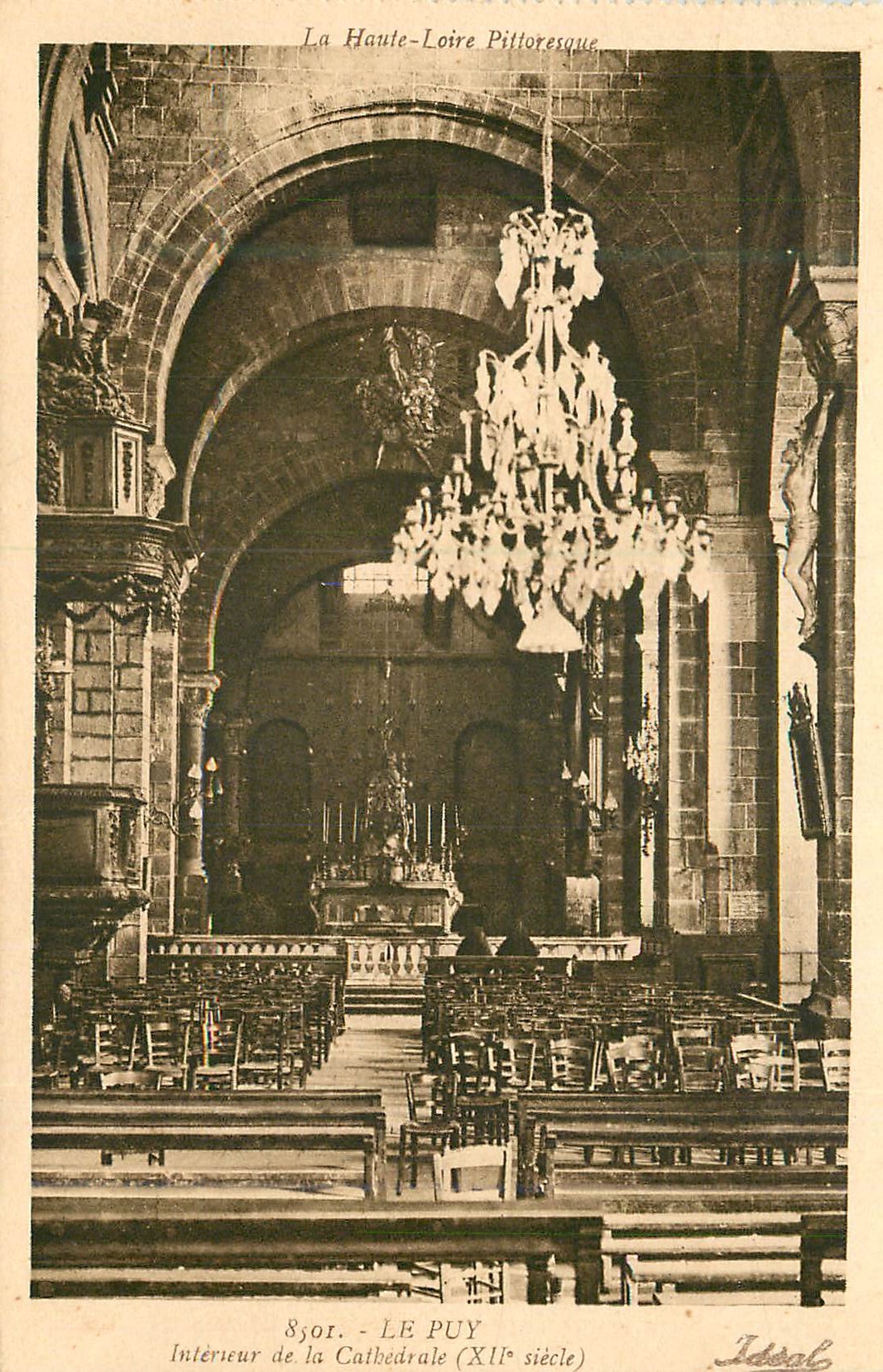 Innenansicht der Kathedrale — Le Puy — (12. Jahrhundert) — Verlag Idéal