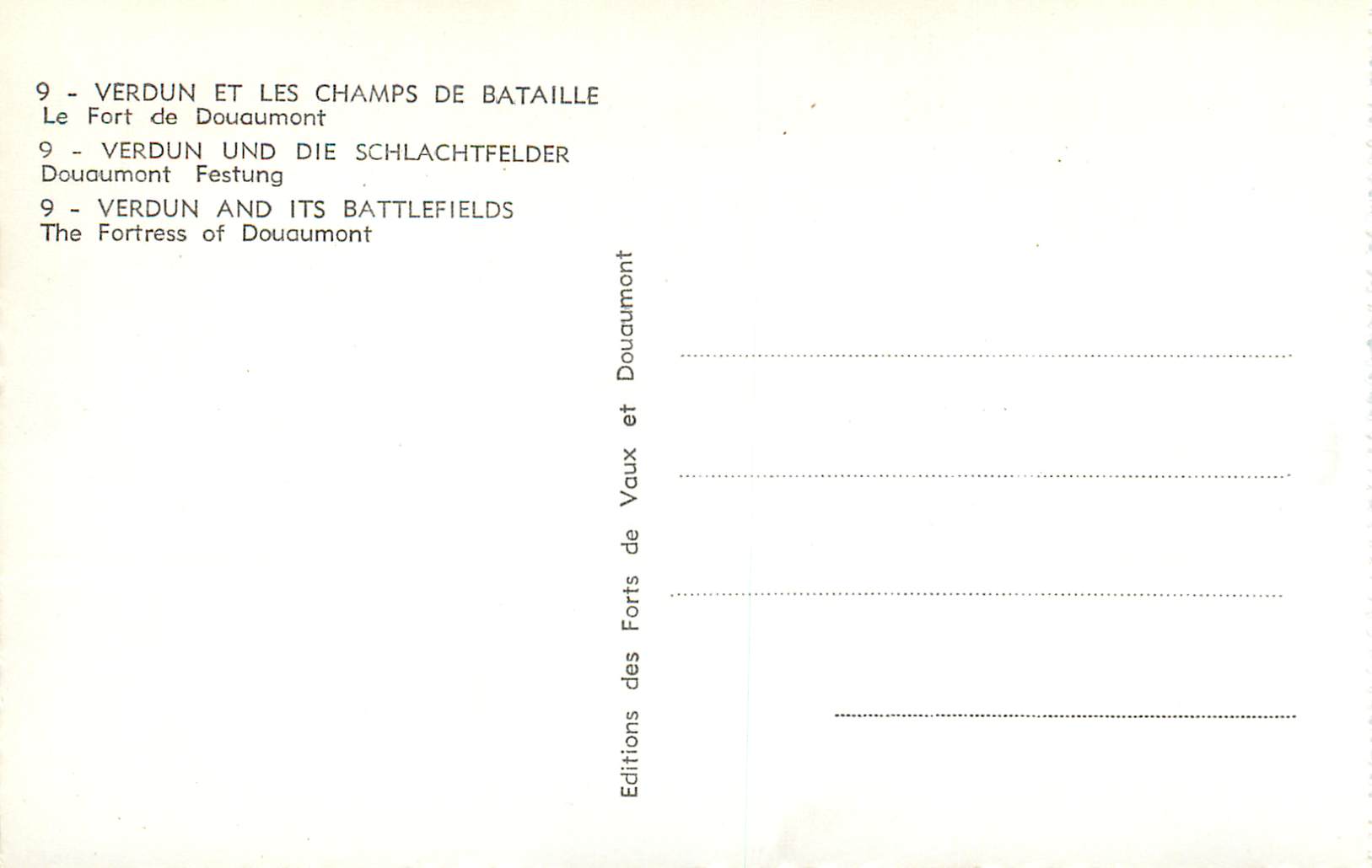 CPM Verdun et les Champs de Bataille le Fort de Douaumont Militaria — Rückseite