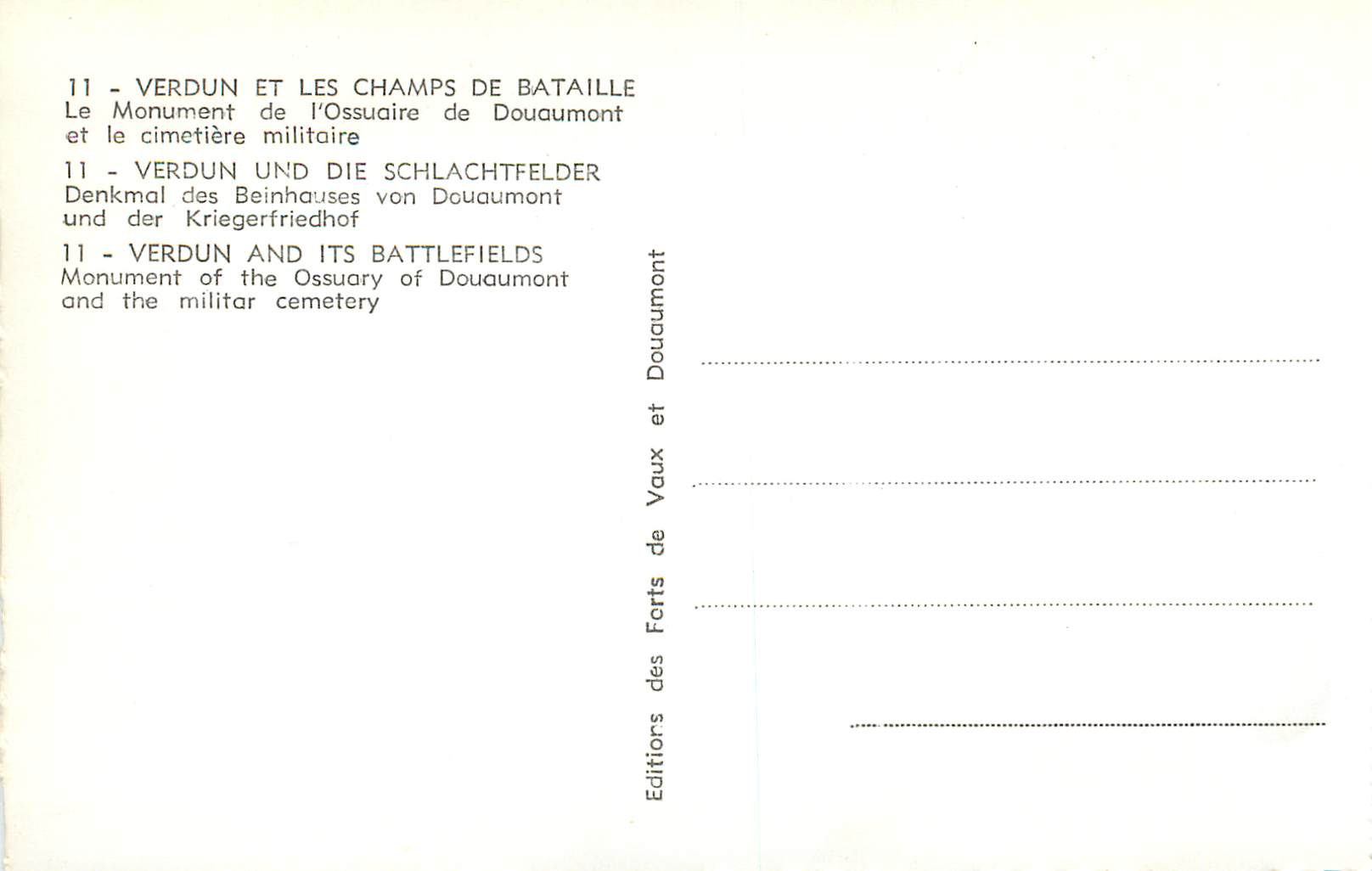 Verdun — Monument de l'Ossuaire de Douaumont et cimetière militaire — Éditions des Forts de Vaux — Reverso
