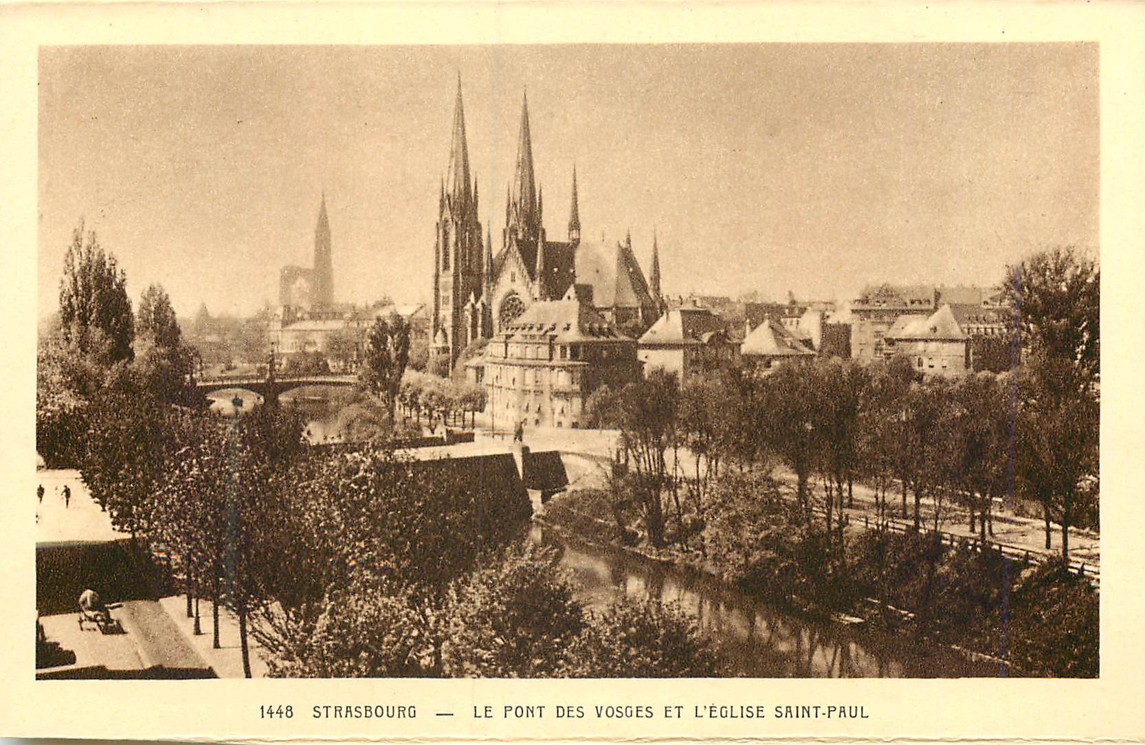 Strasbourg — Le Pont des Vosges et l'Église Saint-Paul — Cartes « La Cigogne »
