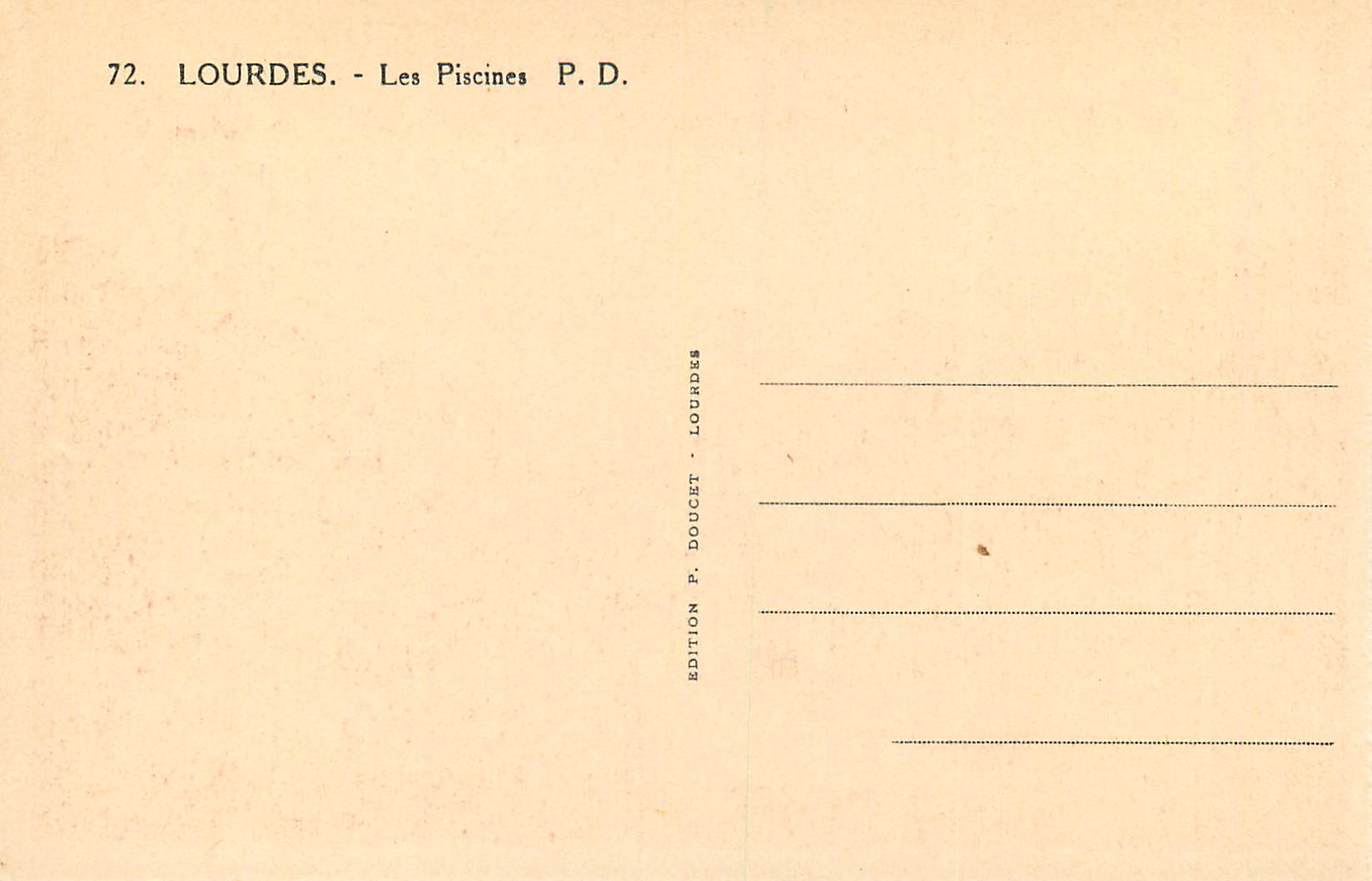 CPA Lourdes Les Piscines PD — Verso