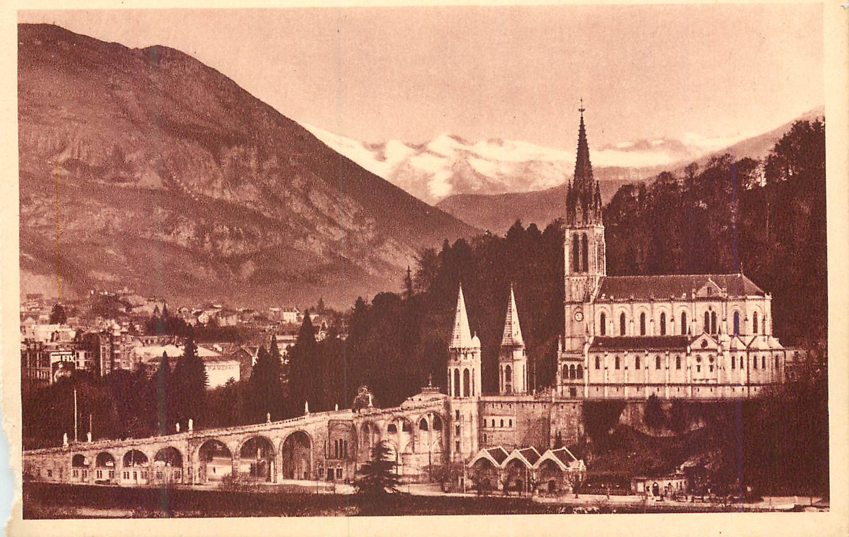 Lourdes — La Basilique et le Pic du Jer — Édition P. Doucet - Lourdes