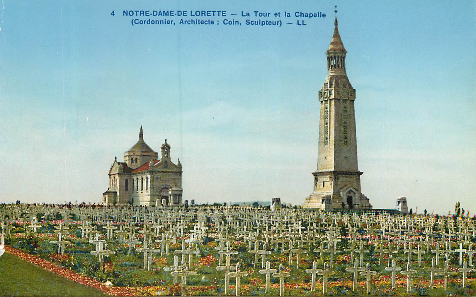CPA Notre Dame de Lorette La Tour et La Chapelle (Coronnier Architecte Coin Sculpteur) LL