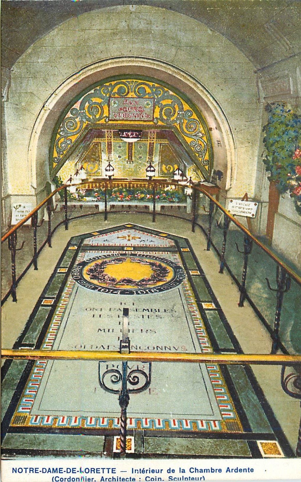 CPA Notre Dame de Lorette Interieur de la Chambre Ardente (Architecte Coin Sculpteur)