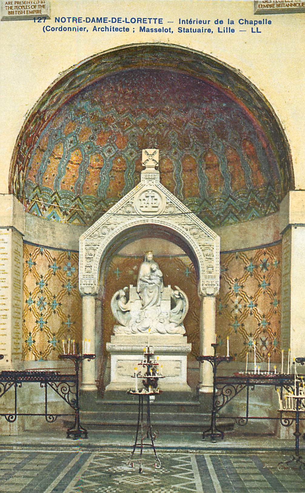 CPA Notre Dame de Lorette Interieur de la Chapelle (Cordonnier Architecte Masselot statuaire Lille) LL