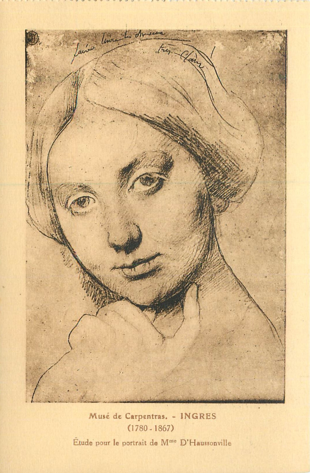 CPA Musee de carpentras Ingres (1780 1867) Etude pour le Portrait de Mme D'Haussonville
