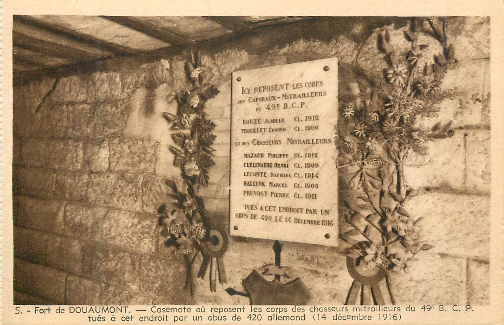 Fort de Douaumont — Casemate où reposent les corps des chasseurs mitrailleurs du 49e B.C.P.