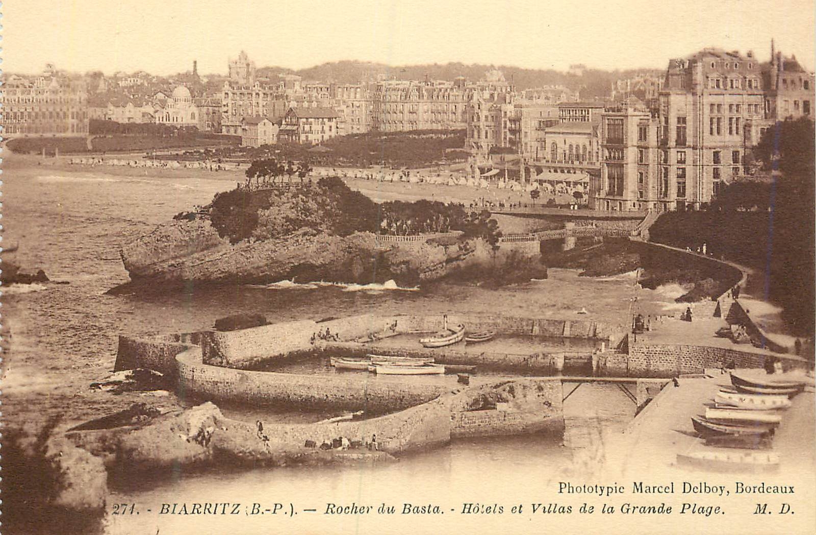 CPA Biarritz Rocher du Basta Hotels et Villas de la Grande Plage