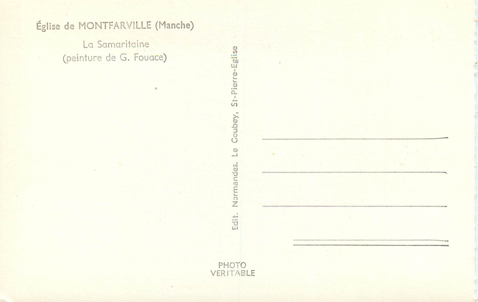 Église de Montfarville (Manche) — La Samaritaine (peinture de G. Fouace) — Reverso