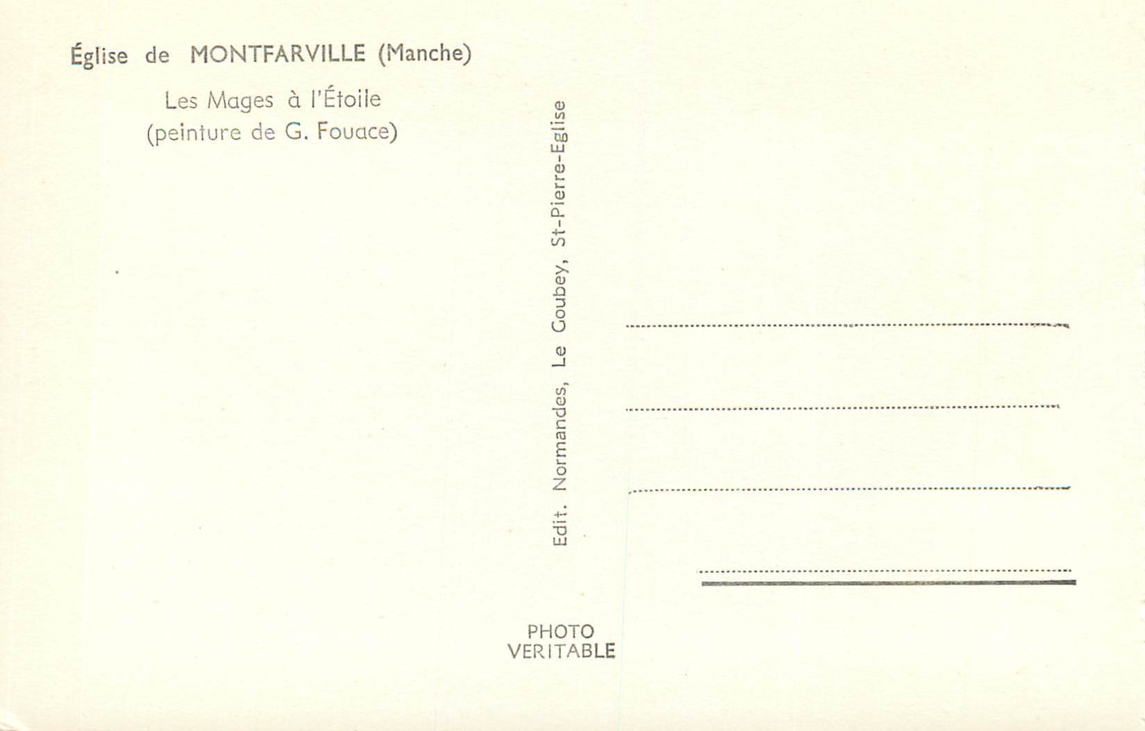 Église de Montfarville (Manche) — Les Mages à l'Étoile — peinture de G. Fouace — Verso