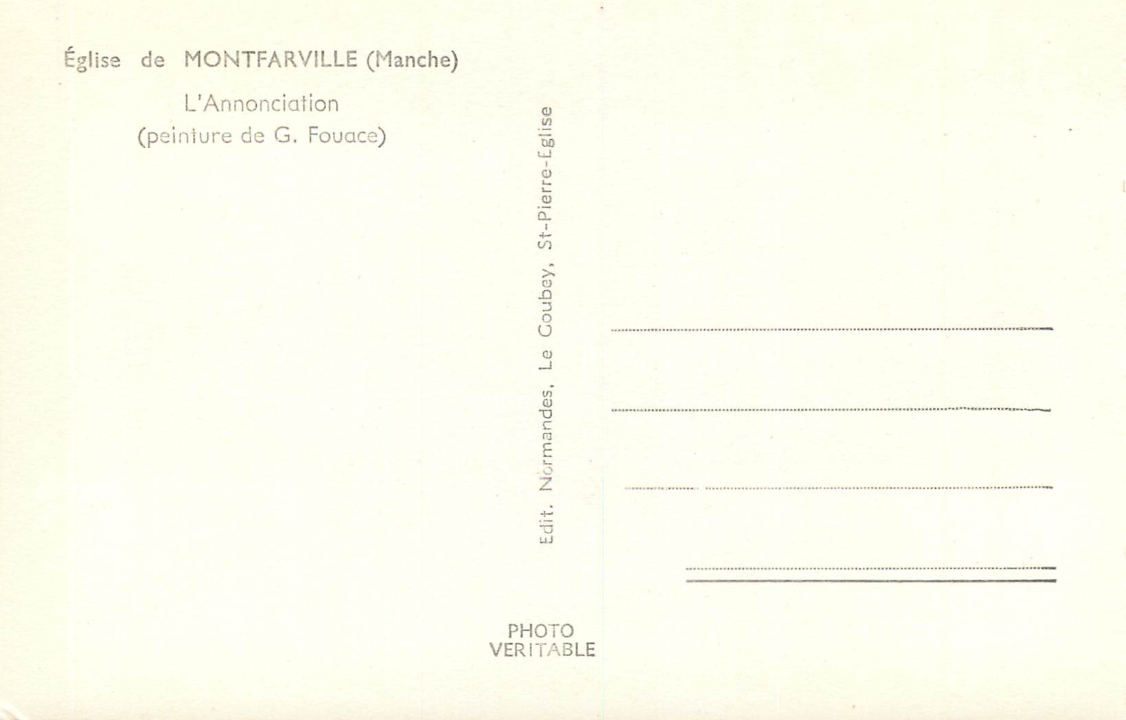 Église de Montfarville (Manche) — L'Annonciation — peinture de G. Fouace — Reverso