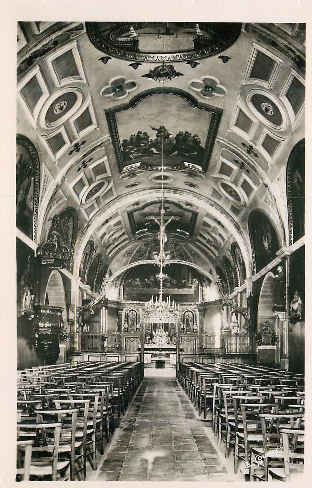 Église de Montfarville (Manche) — Intérieur — Éditeur G. Colbey, Le Goulbey