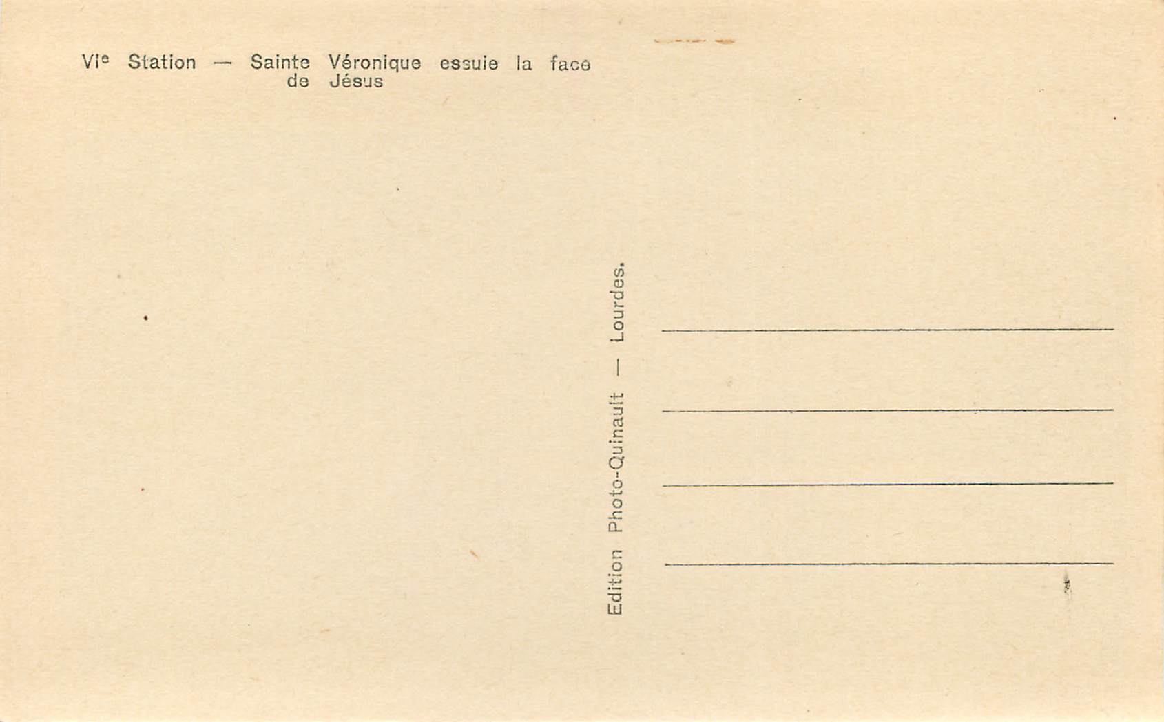 CPA VIe Station Sainte Veronique Essuie la Face de Jesus Lourdes — Verso