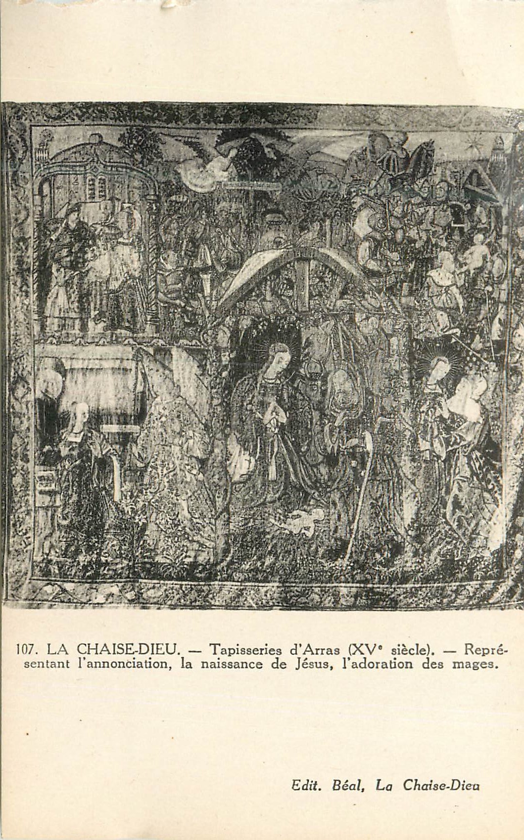 CPA La Chaise Dieu Tapisserie d'Arras (XVe Siecle) Representant L'Annonciation La Naissance de Jesus