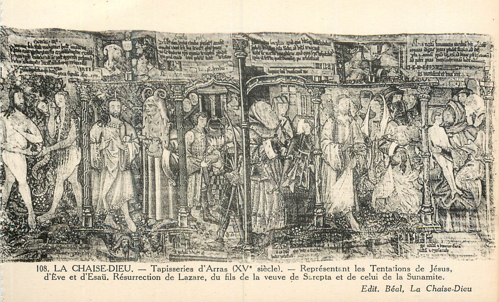 CPA La Chaise Dieu Tapisserie d'Arras (XVe Siecle) Representant La Tentations de Jesus