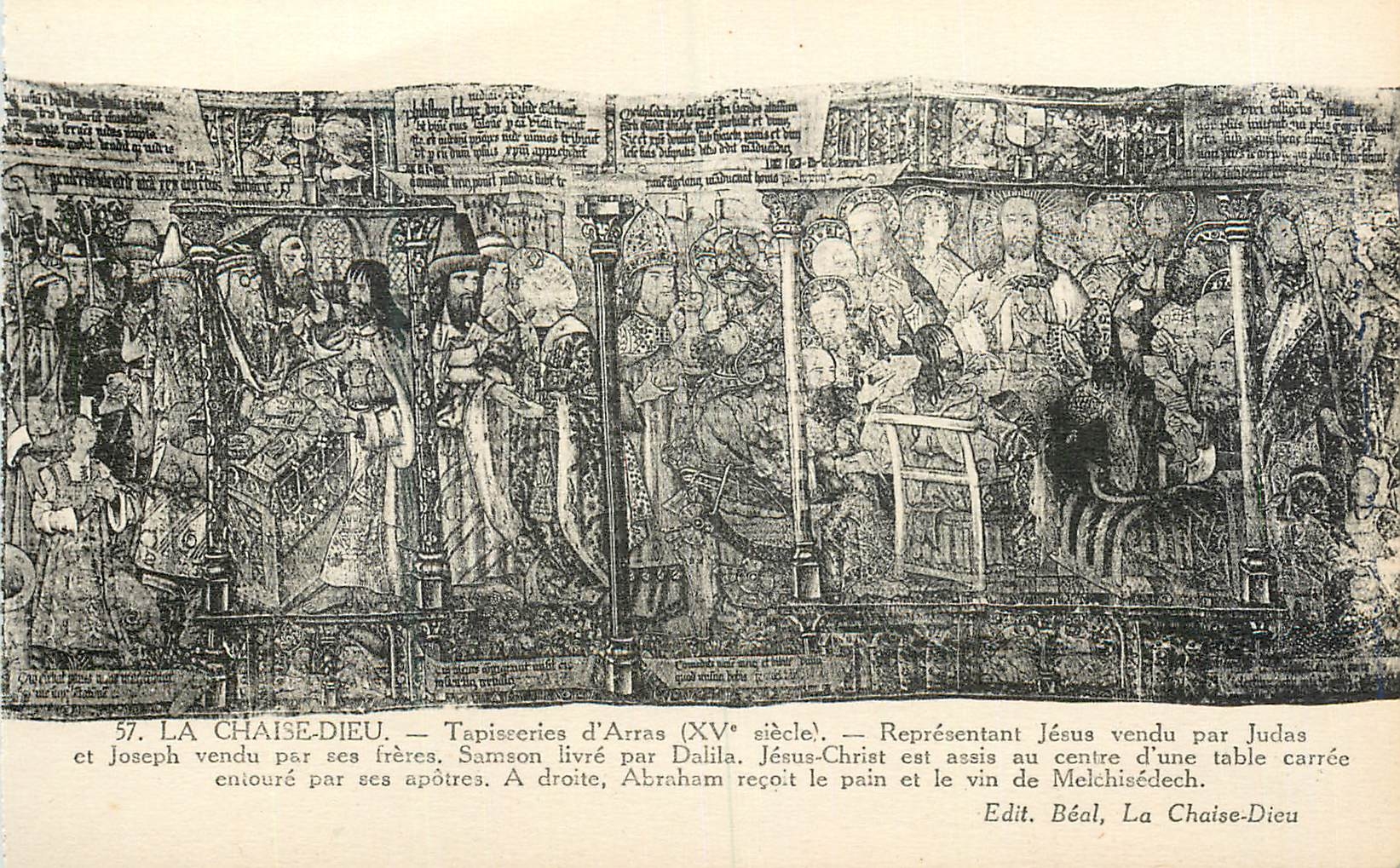 CPA La Chaise Dieu Tapisserie d'Arras (XVe Siecle) Representant Jesus vendu par Judas et Joseph Vendu Par ses Freres