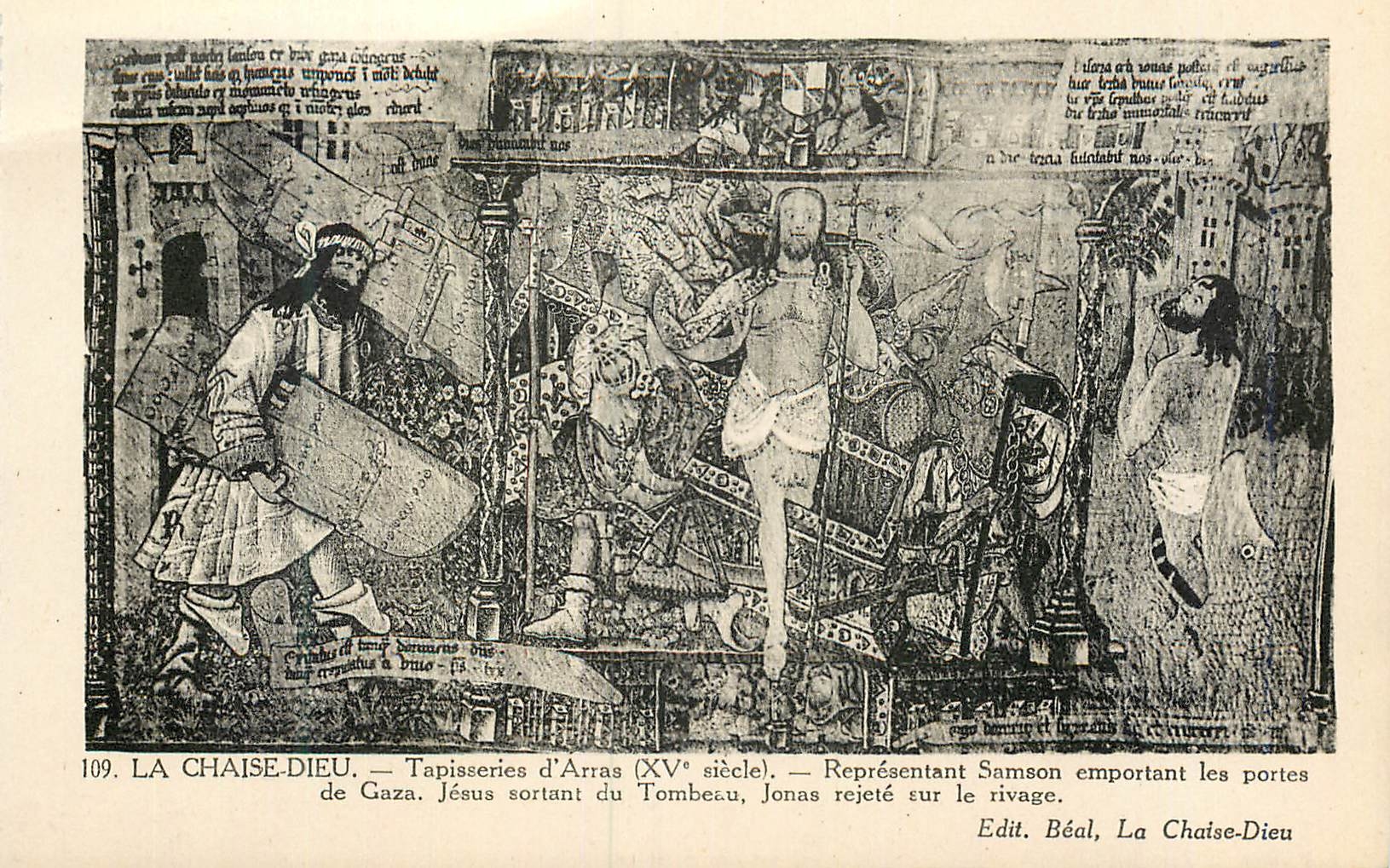 CPA La Chaise Dieu Tapisserie d'Arras (XVe Siecle) Representant Samson Emportant les Portes de Gaza