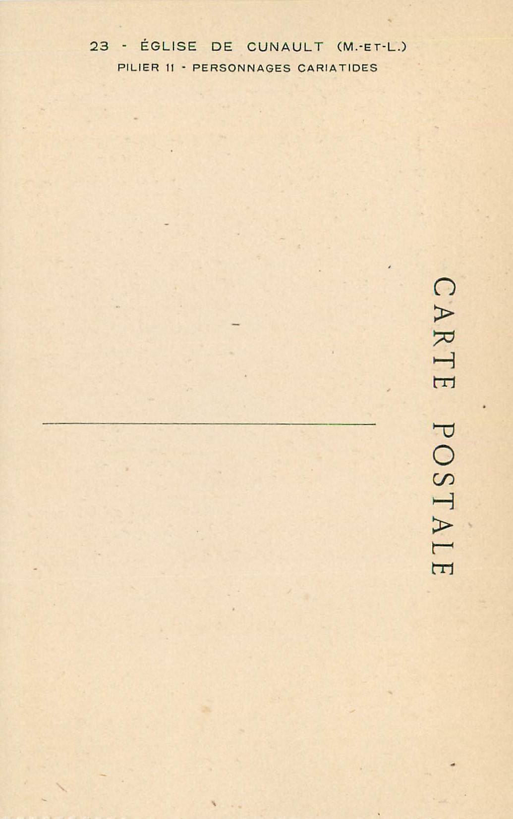 CPA Eglise de Cunault (M et L) Pilier 11 Personnages Cariatides — Rückseite