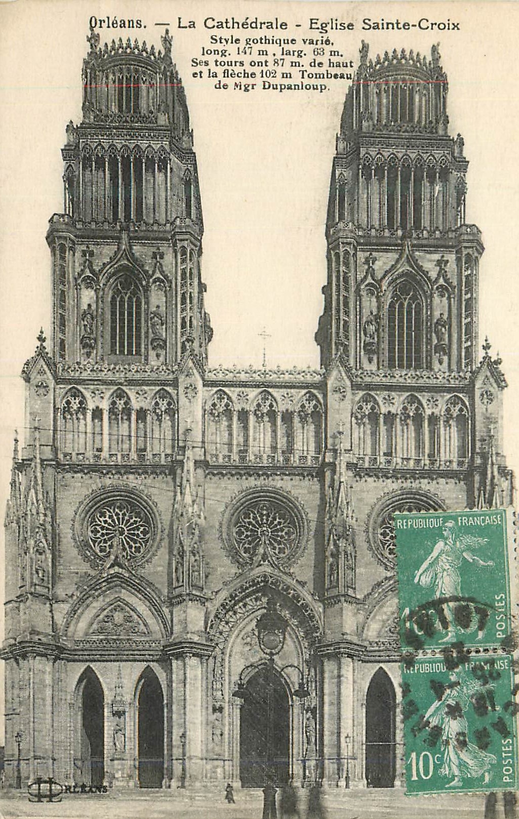 CPA Orleans La Cathedrale Eglise Sainte Croix Style Gothique Varie