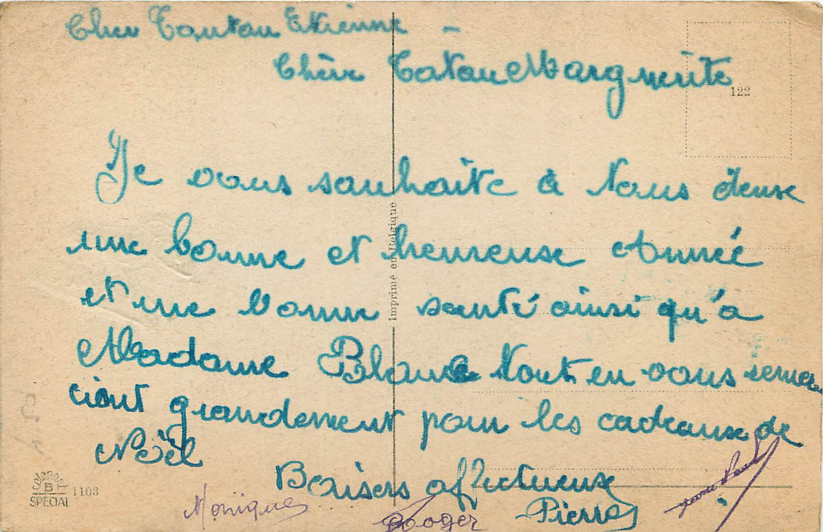 CPA Bonne Annee — Rückseite