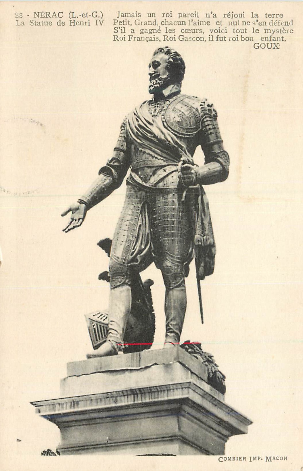 CPA Nerac (L et G) La Statue de Henri IV