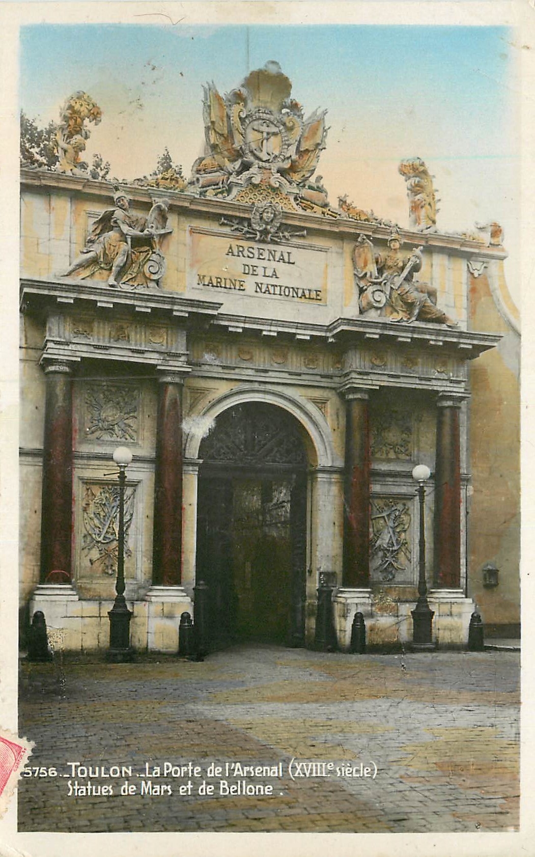 CPM Toulon La Porte de l'Arsenal (XVIIIe siecle) Statues de Mars et de Bellone