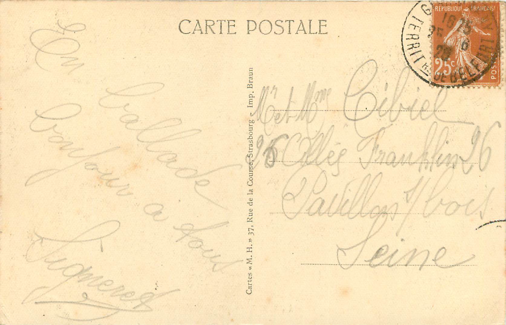 CPA Le Lac d'Alfeld Un Coin Pittoresque — Back