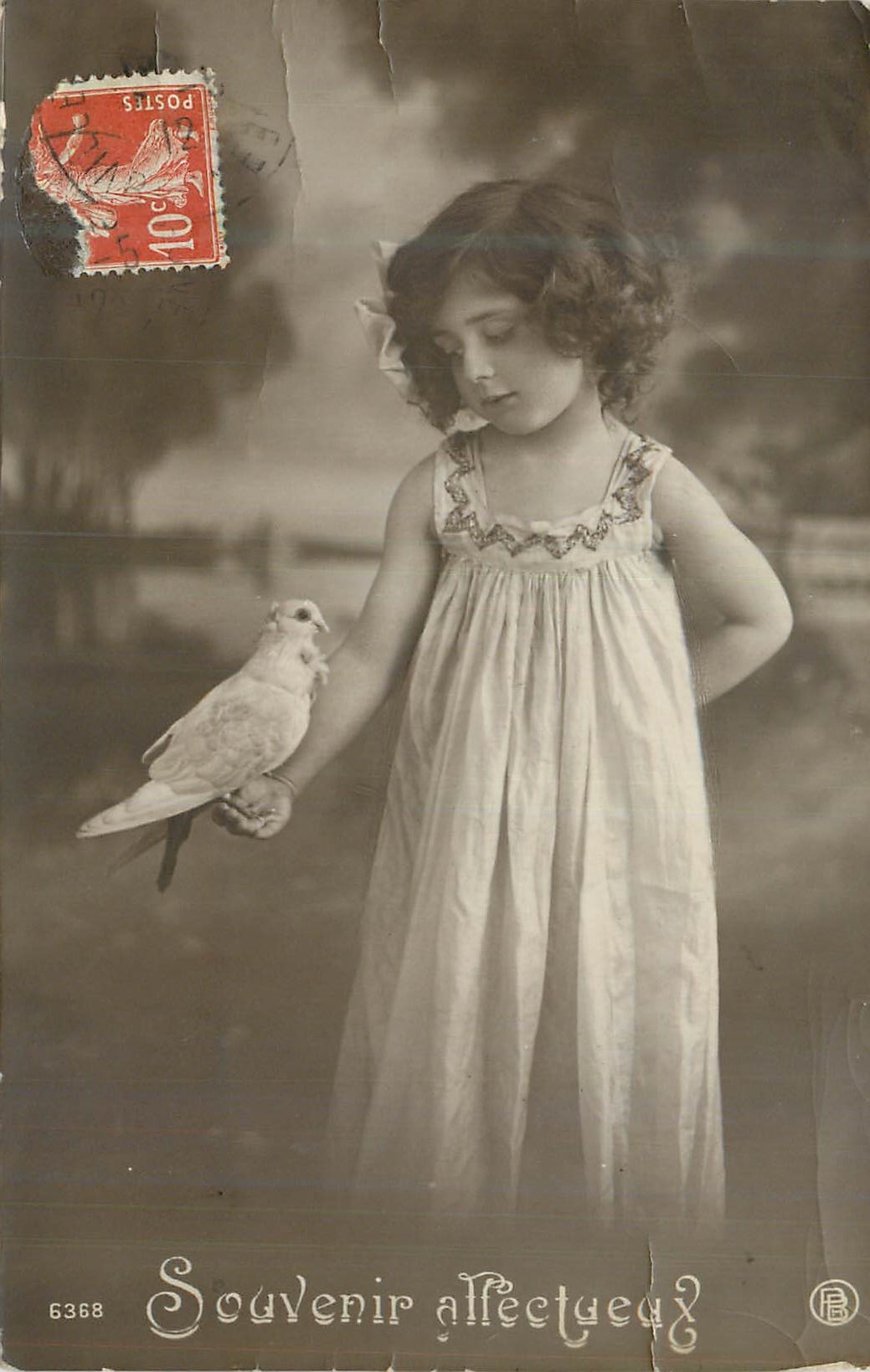 CPA Souvenir Affectueux Enfant Colombe
