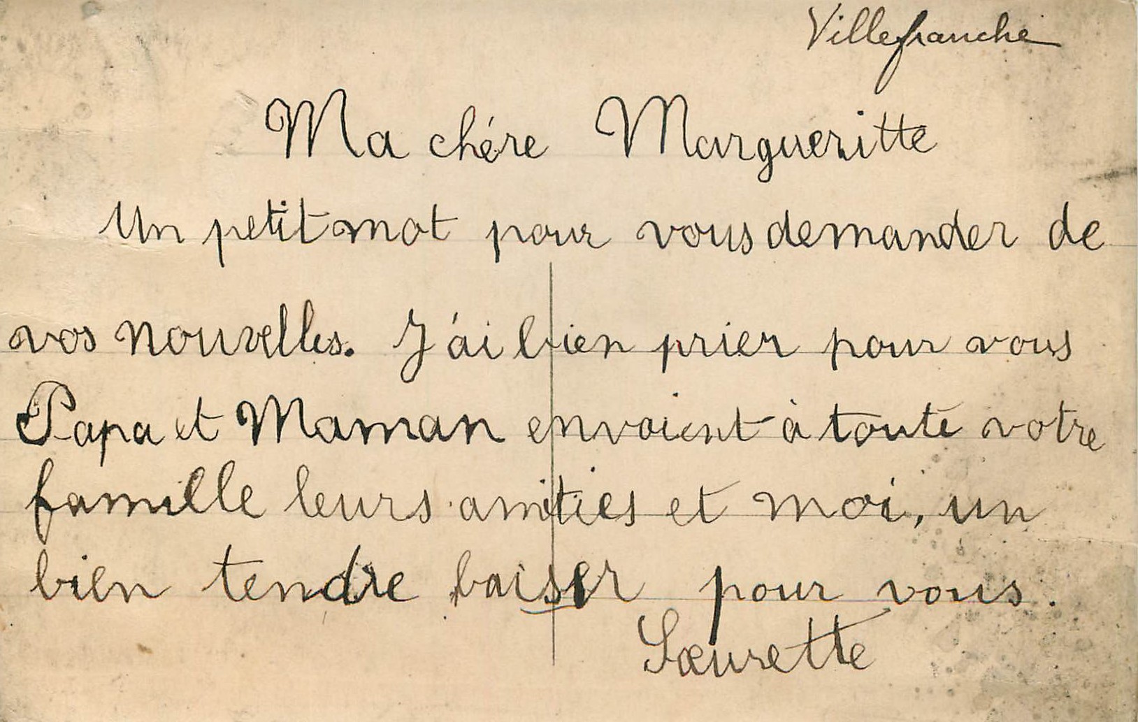 CPA Souvenir Affectueux Enfant Colombe — Rückseite
