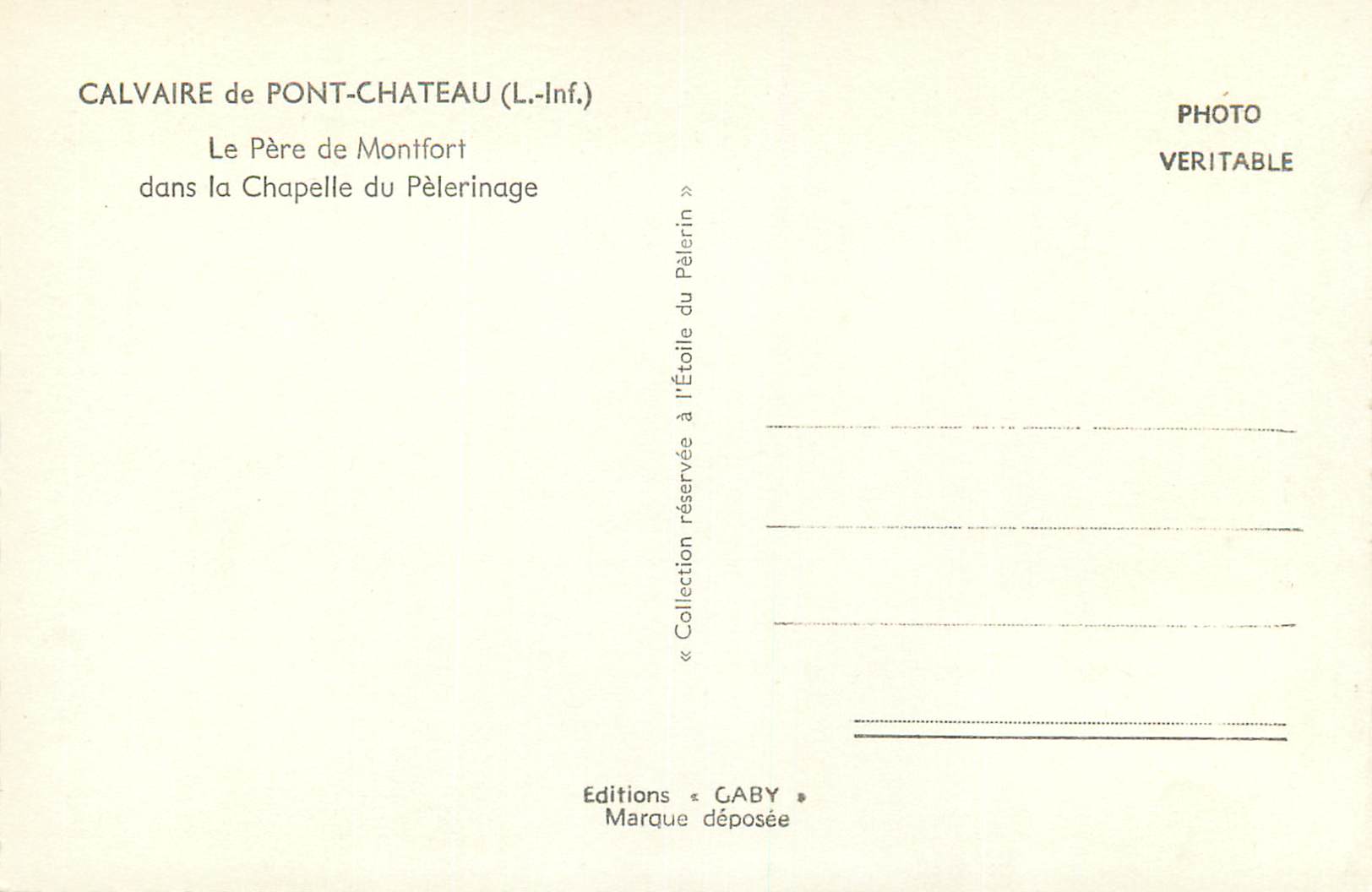 CPM Calvaire de Pontchateau (L Inf) Le Pere de Montfort dans la Chapelle du Pelerinage — Back