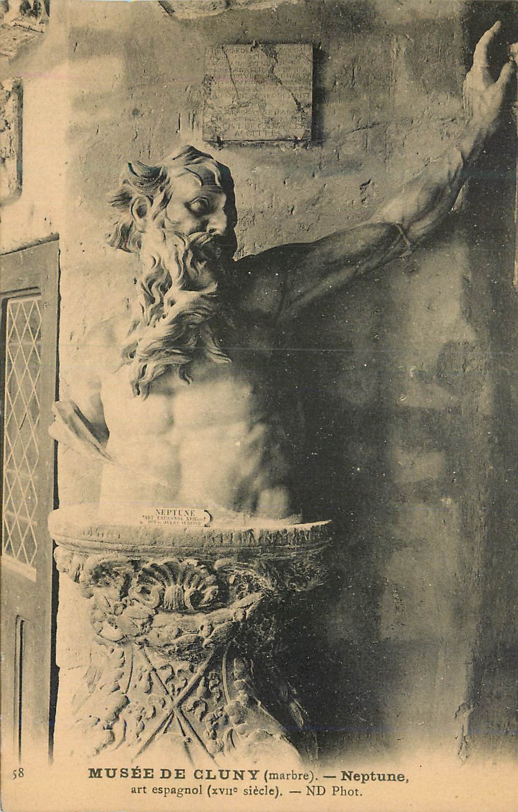 CPA Musee de Cluny (Marbre) Neptune art Espagnol (XVIIe Siecle)