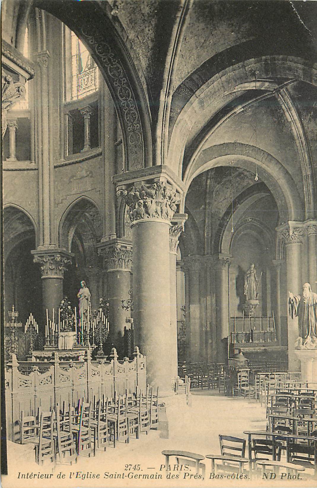 CPA Paris Interieur de l'Eglise Saint Germain des Pres Bas Cotes
