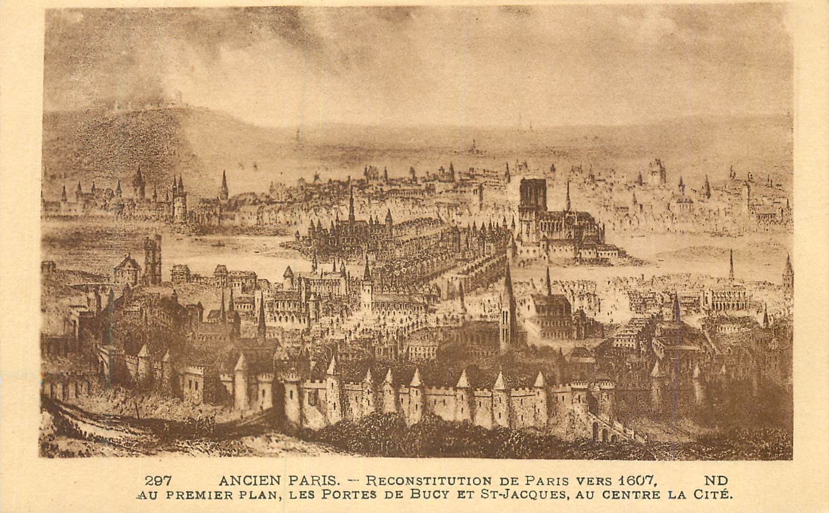 CPA Ancien Paris Reconstitution de Paris vers 1607