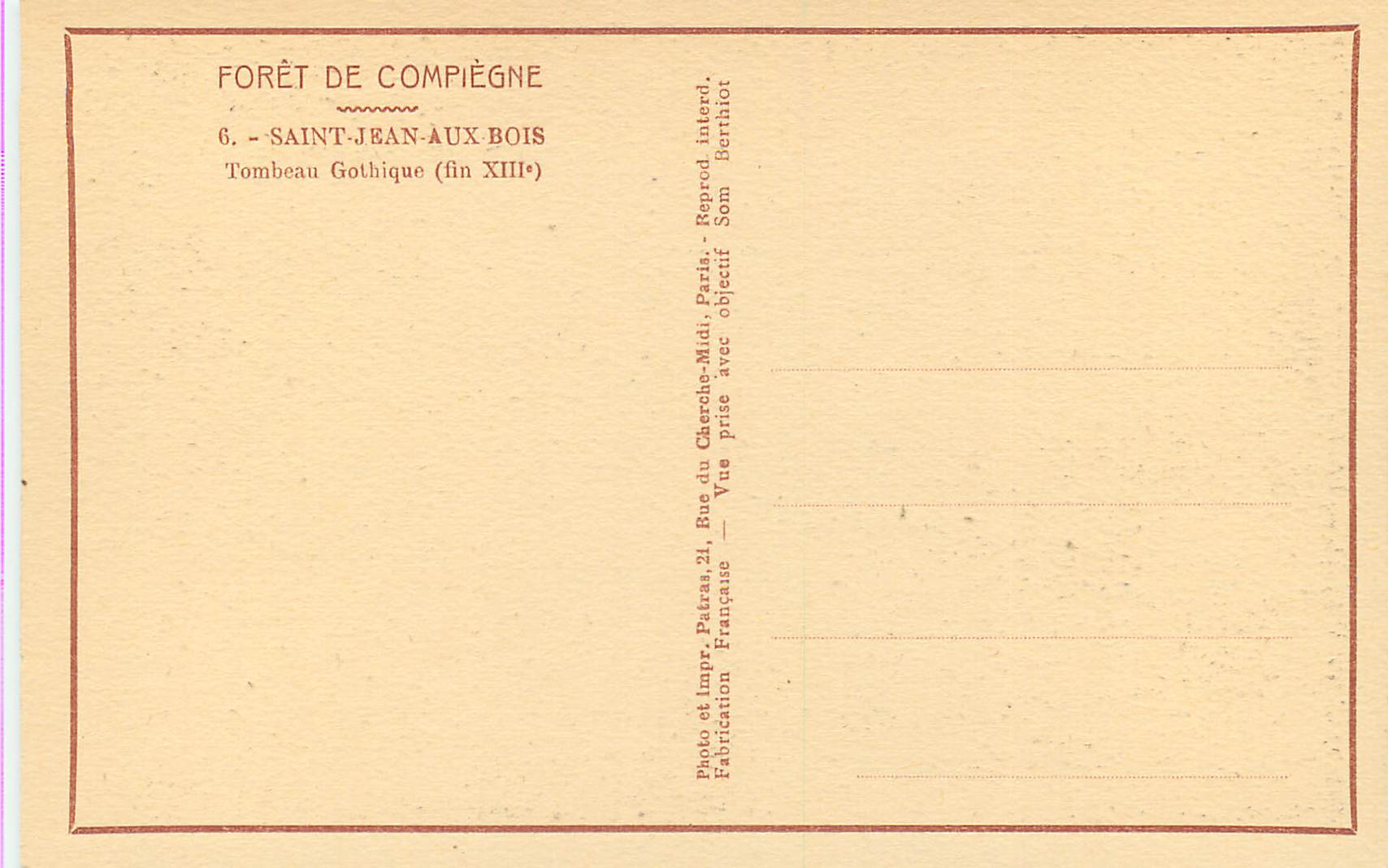 Wald von Compiègne — Saint-Jean-aux-Bois — Gotisches Grabmal (Ende des 13. Jahrhunderts) — Rückseite