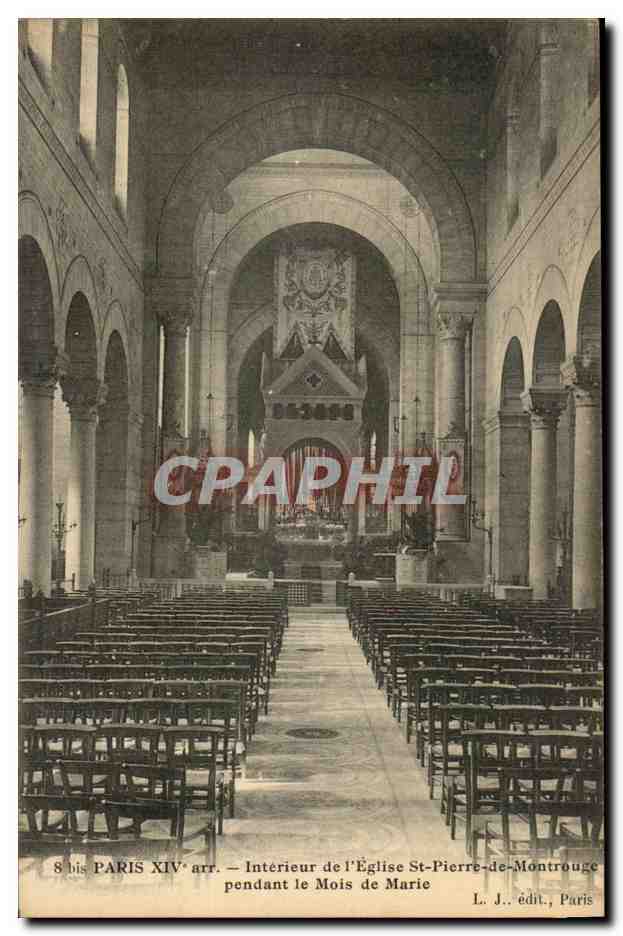 Paris - 14 - Interieur de l'Eglise St Pierre de Montrouge Pendant le Mois de Marie - CPA 