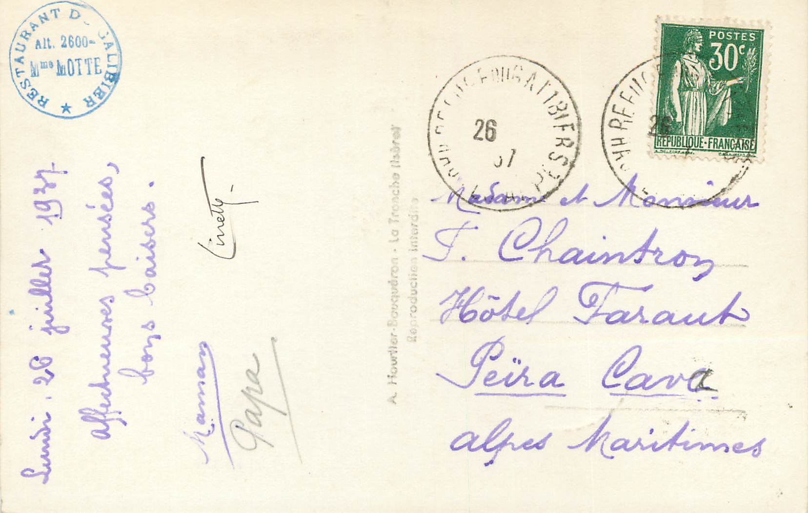 Route du Galibier — Les Écrins (4103) — A. Houvriter, La Tronche (interdit reproduction) — Back