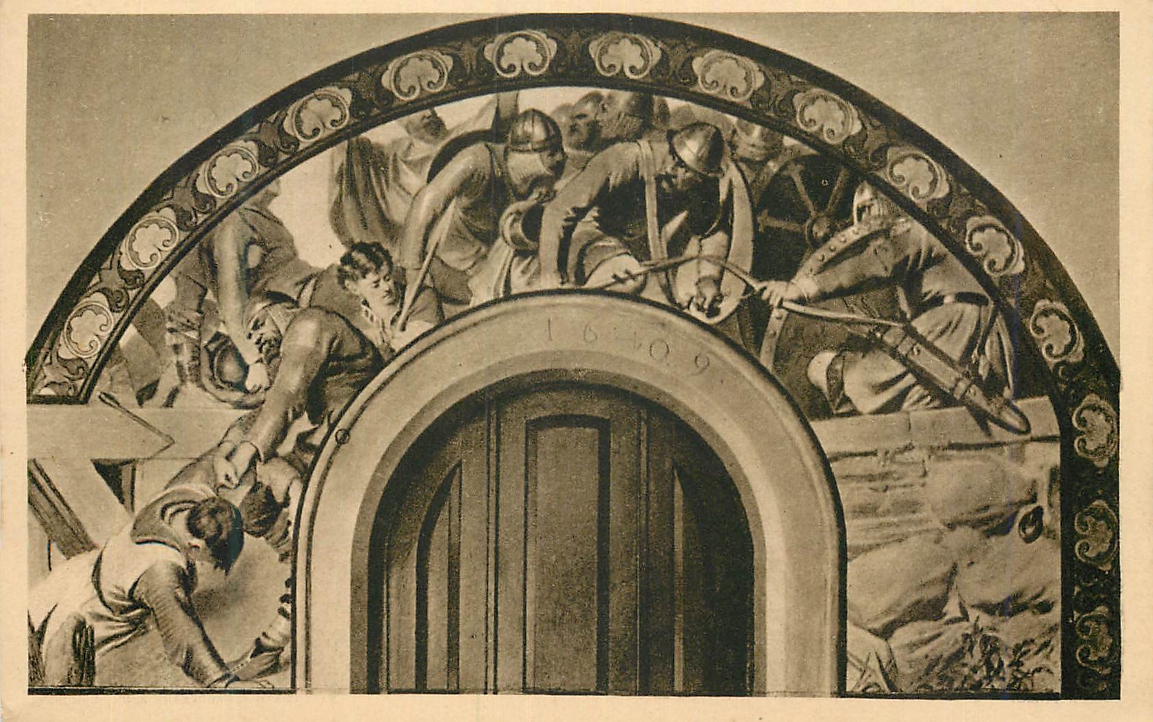 CPA Campf Zwifchen den Bilchofen Gebhard III Von Ringen und Arnold Von Heiligenberg
