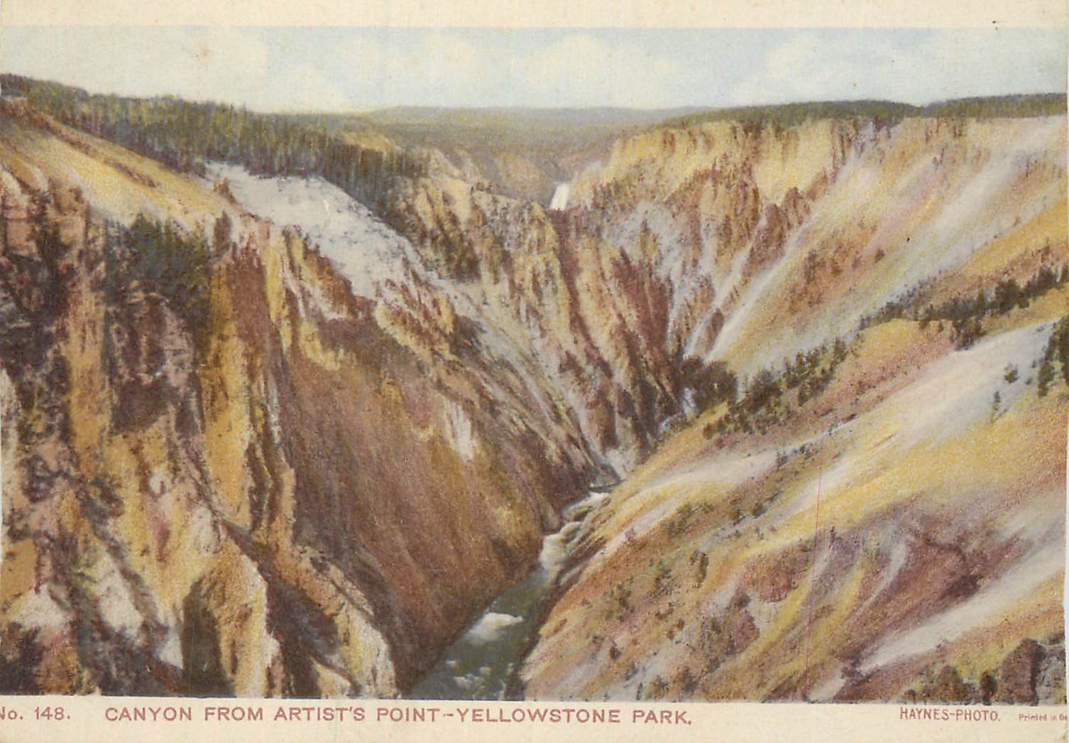 CPA Canyon From Artist's Point Yellowstone Park