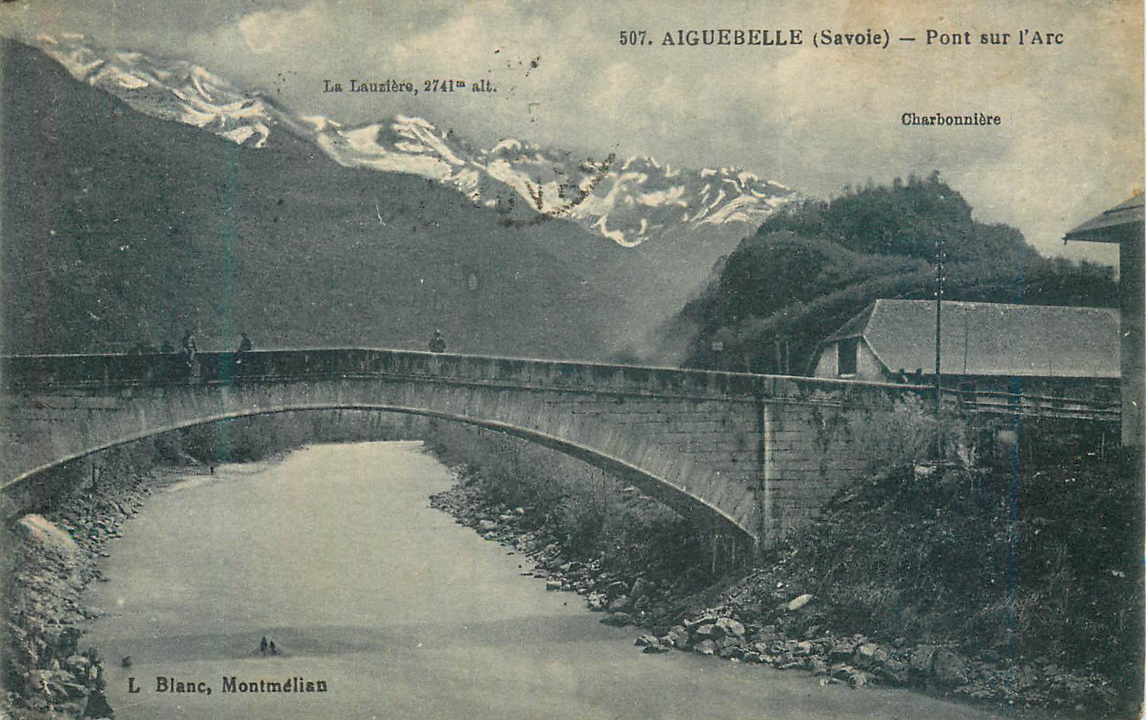 CPA Aiguebelle (Savoie) Pont sur l'Arc Charbonniere L Blanc Montmelian