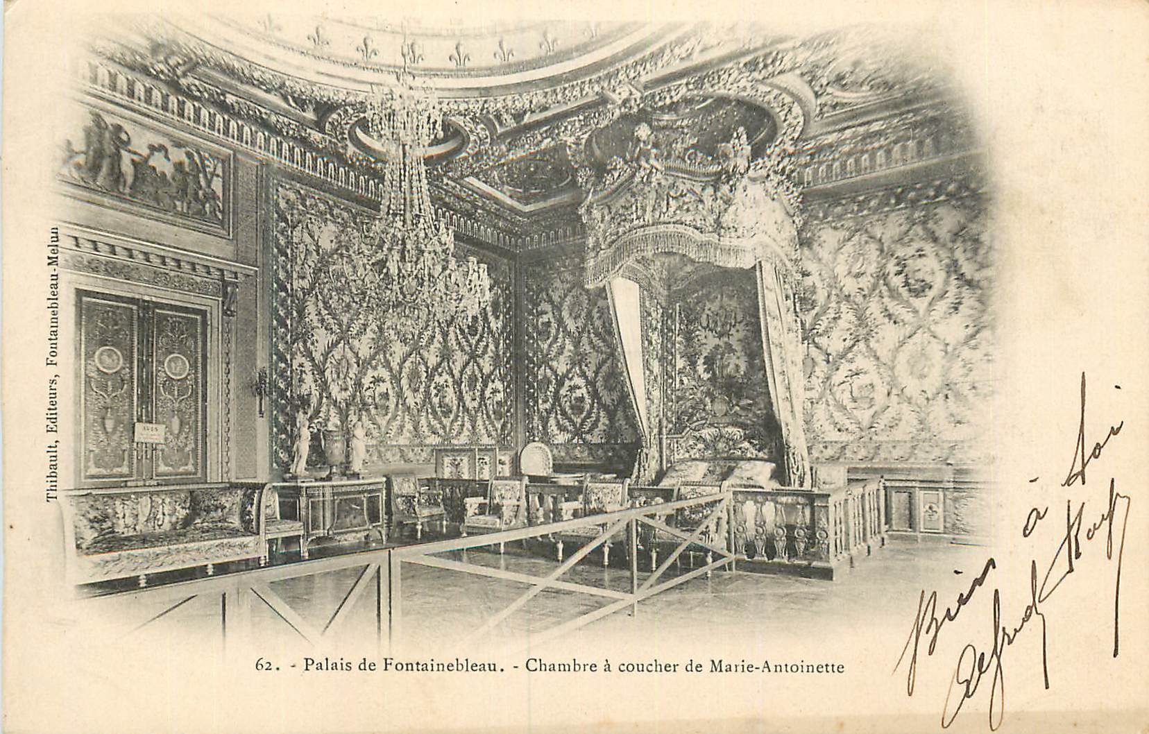 Paleis van Fontainebleau - Slaapkamer van Marie-Antoinette — Tribault, Uitgevers, Fontainebleau, n°62