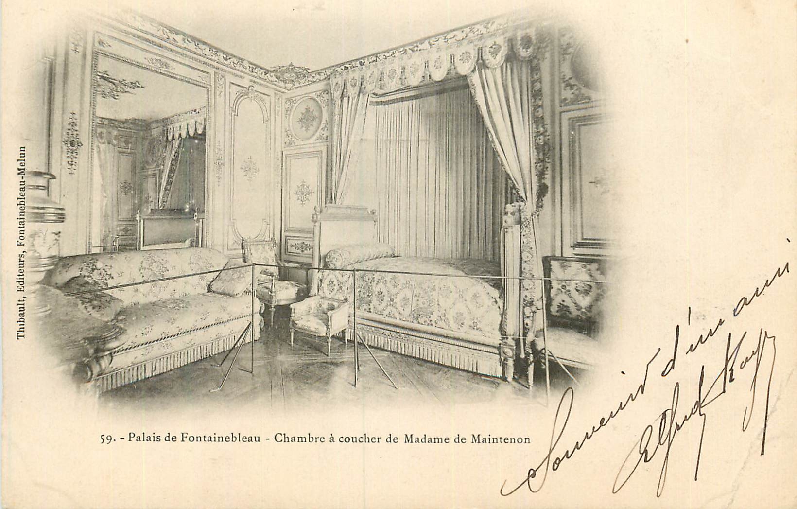 Schloss Fontainebleau - Schlafzimmer der Madame de Maintenon — Thibault, Verleger, Fontainebleau-Mélan, Nr. 59