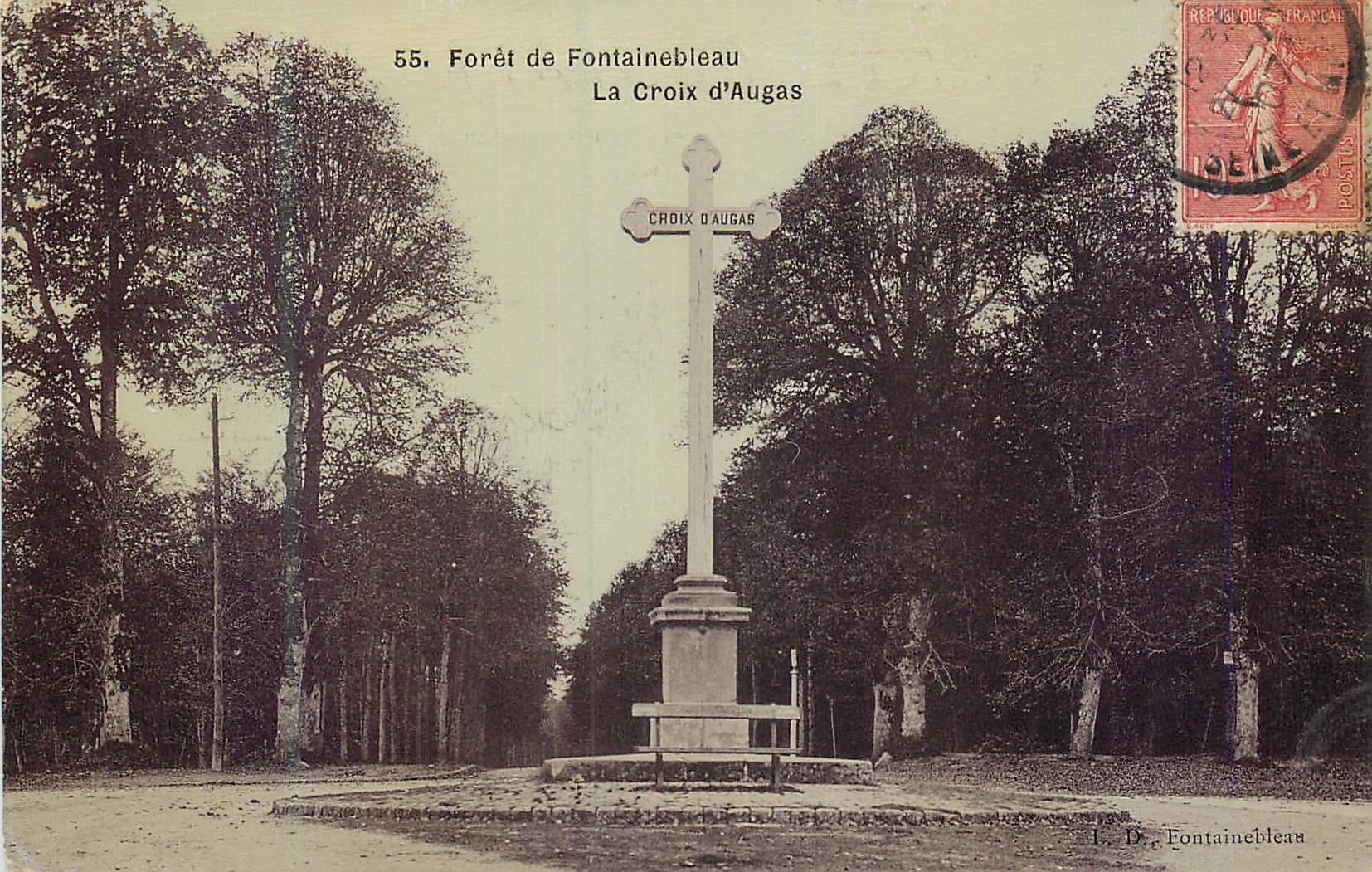 Forêt de Fontainebleau — La Croix d'Augas — I. D. Fontainebleau, n°55