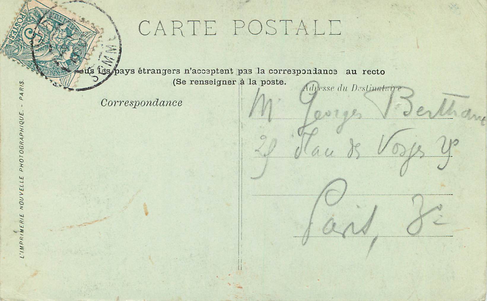 CPA Soleil Couchant — Rückseite
