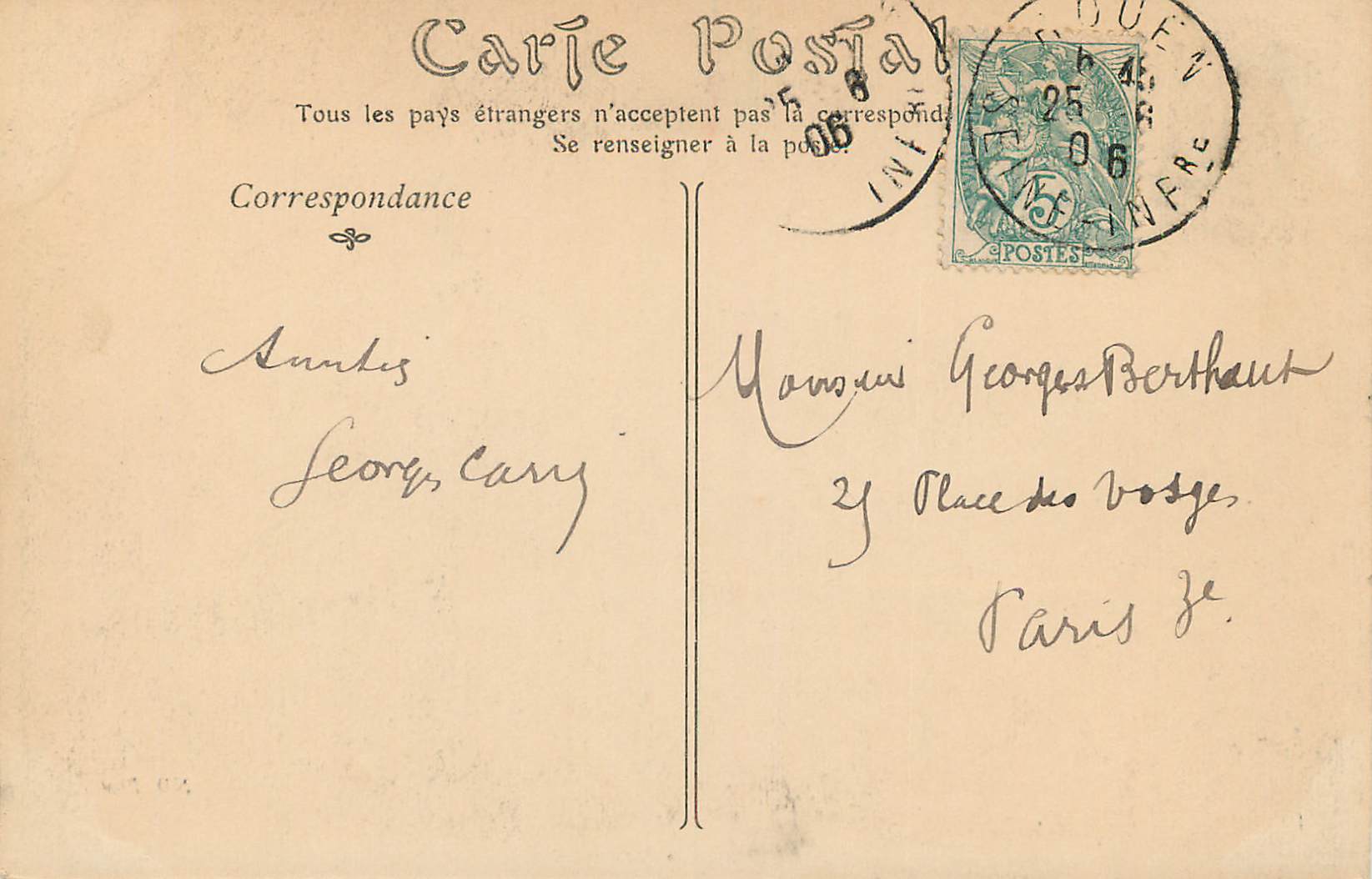 CPA Rouen Salle de la Cour d'Assises — Verso
