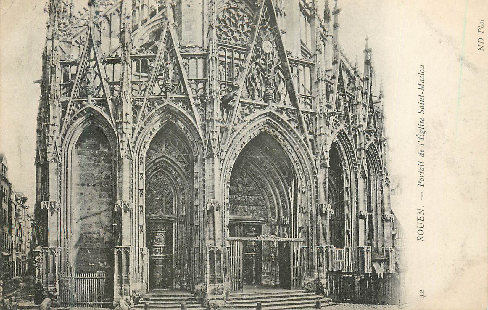 CPA Rouen Portail de l'Eglise Saint Maclou